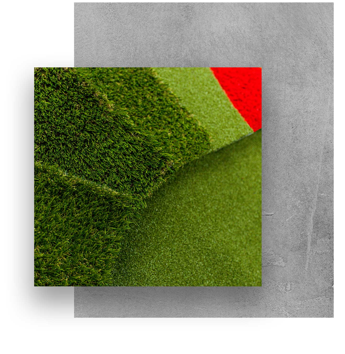 turf-selections Artificial turf cut around a series of cement squares