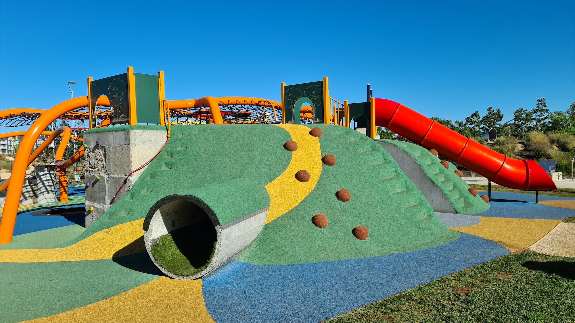 playground with artificial turf for kids